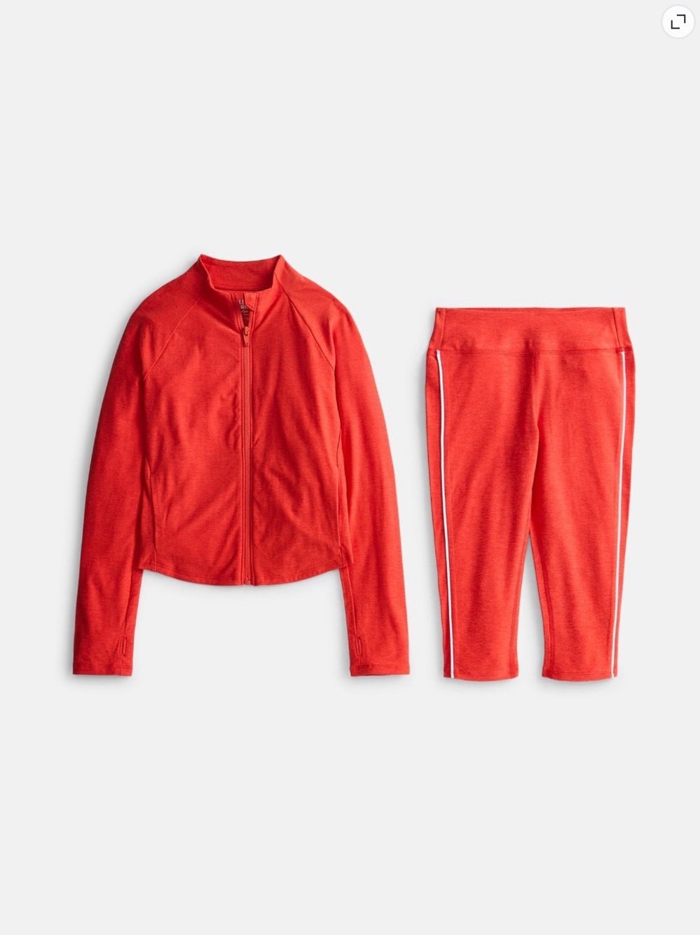 Athletic Works Girls ButterCore Active Jacket & Capri Legging Set